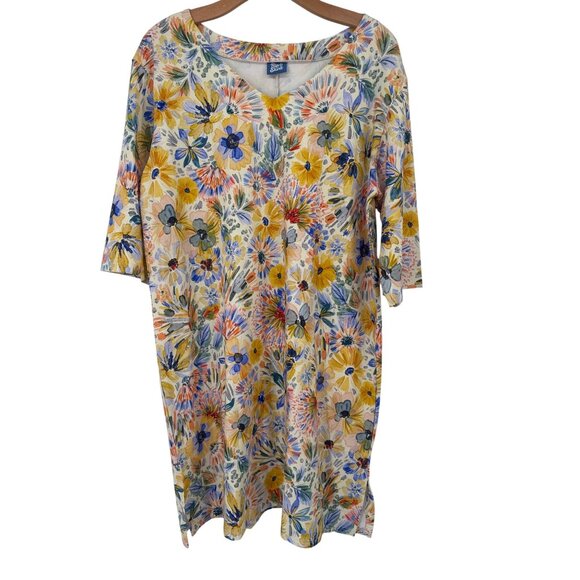 Rip Skirt Hawaii Floral Print Soft sleep shirt mini Dress size M/L new $125 - Picture 2 of 5